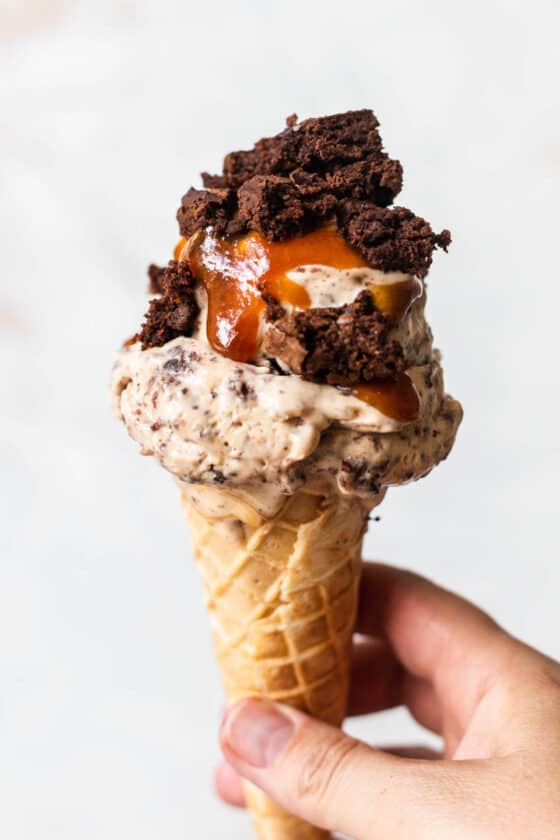 Brownie Salted Caramel Ice Cream (NoChurn) Emma Duckworth Bakes