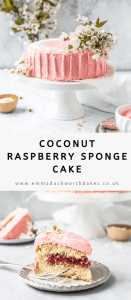 Coconut Raspberry Sponge Cake | Emma Duckworth Bakes